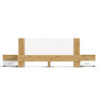 Struttura letto matrimoniale Meria 180 cm. con comodini integrati bianco e rovere