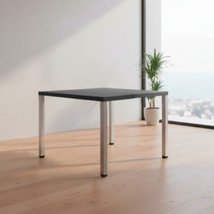 Tavolo quadrato Leccino 80x80 cm con piano antracite e gambe in alluminio