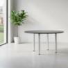 Tavolo tondo Leccino diametro 90 cm. piano antracite satinato e gambe alluminio