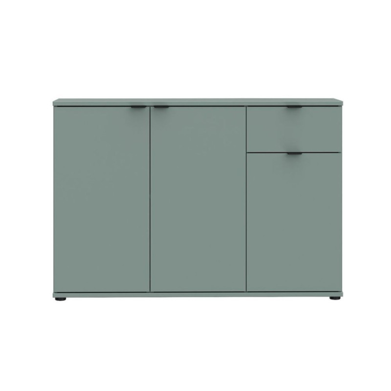Mobile multiuso Segno con tre ante e 1 cassetto L 120 cm colore verde salvia