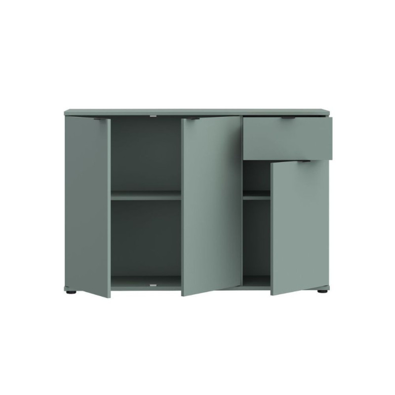 Mobile multiuso Segno con tre ante e 1 cassetto L 120 cm colore verde salvia