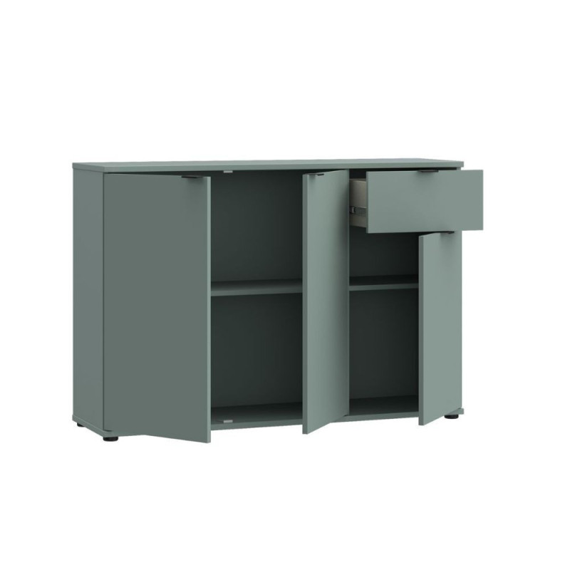 Mobile multiuso Segno con tre ante e 1 cassetto L 120 cm colore verde salvia