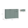 Mobile multiuso Segno con tre ante e 1 cassetto L 120 cm colore verde salvia