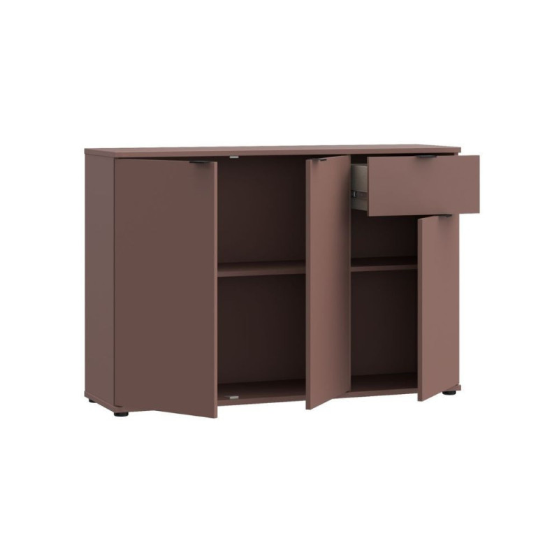 Mobile multiuso Segno con tre ante e 1 cassetto L 120 cm colore terracotta