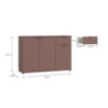 Mobile multiuso Segno con tre ante e 1 cassetto L 120 cm colore terracotta