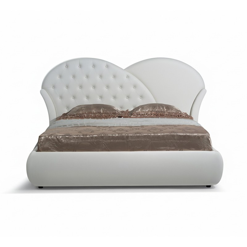 Letto matrimoniale Marubi bianco con contenitore moderno