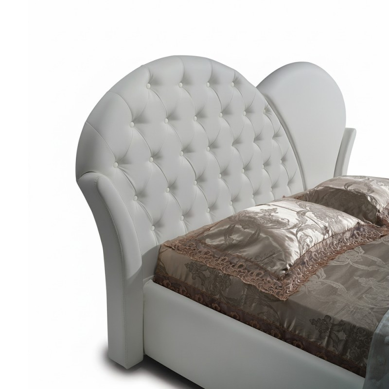 Letto matrimoniale Marubi bianco con contenitore moderno