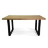 Tavolo Metallo Canberra Nero Con Top Legno Naturale Cm 160x90h75