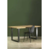 Tavolo Metallo Canberra Nero Con Top Legno Naturale Cm 160x90h75