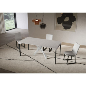 Zoom Consolle allungabile 90x40/300 cm Saki telaio Bianche