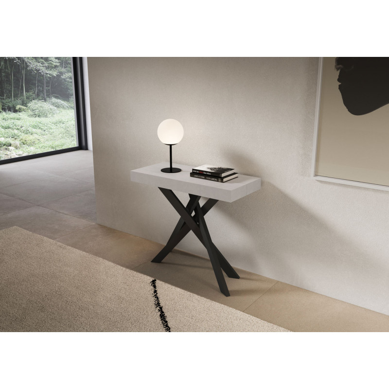 Consolle allungabile 90x40/196 cm Saki Small telaio Antracite