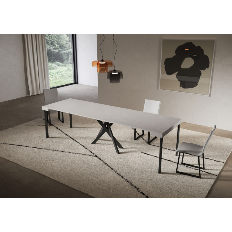 Consolle allungabile 90x40/300 cm Saki telaio Antracite