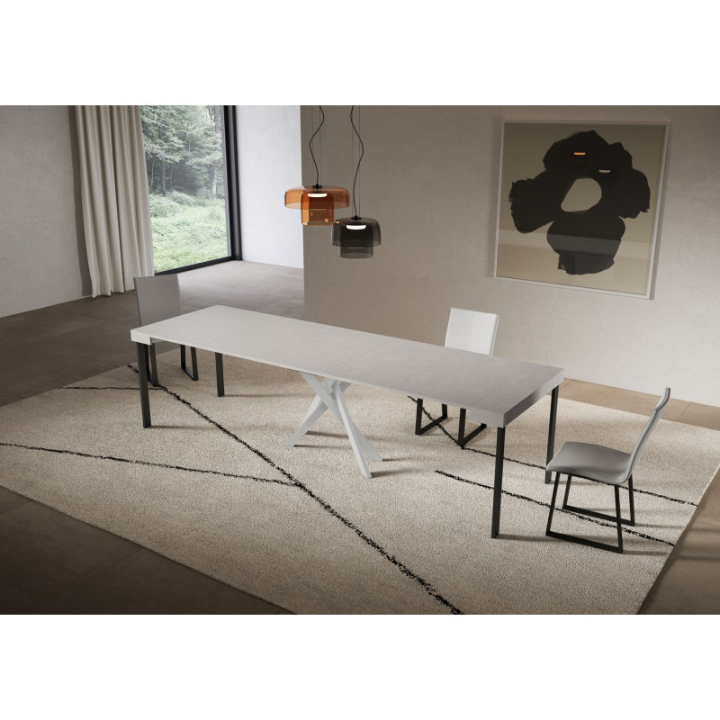 Consolle allungabile 90x40/300 cm Saki telaio Bianche