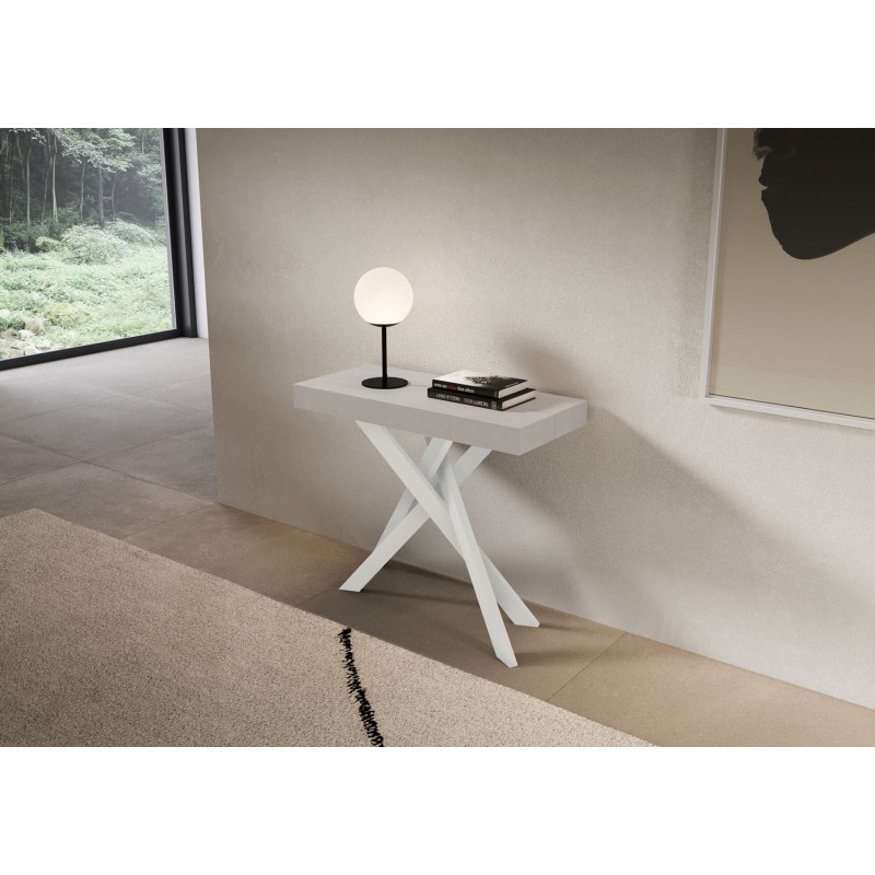 Consolle allungabile 90x40/196 cm Saki Small Premium telaio Bianche