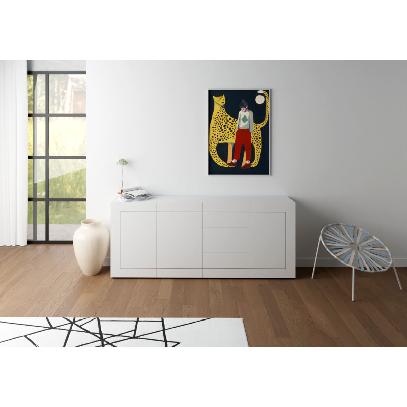 Madia moderna 3 ante/3 cassetti 200x40x83,5 cm Elios