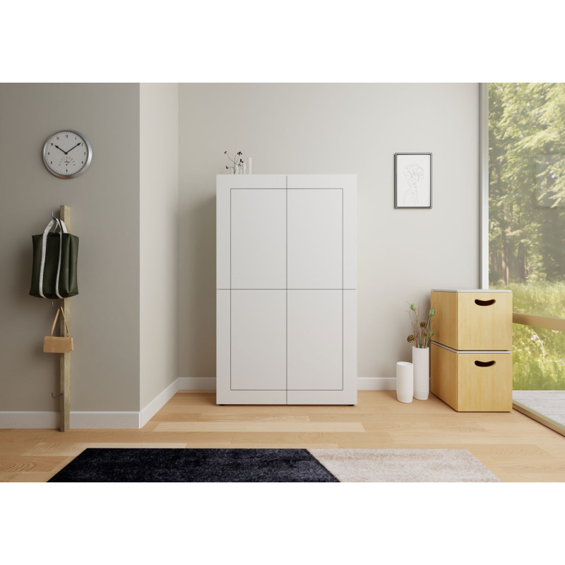 Credenza alta moderna 4 ante 100x35x165 cm Elios