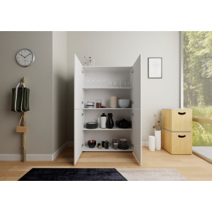 Zoom Credenza alta moderna 4 ante 100x35x165 cm Elios