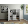 Credenza alta moderna 5 ante/3 cassetti 150x35x165 cm Elios
