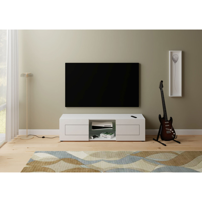 Porta TV moderno 2 ante con vano a giorno 150x40x40 cm Elios