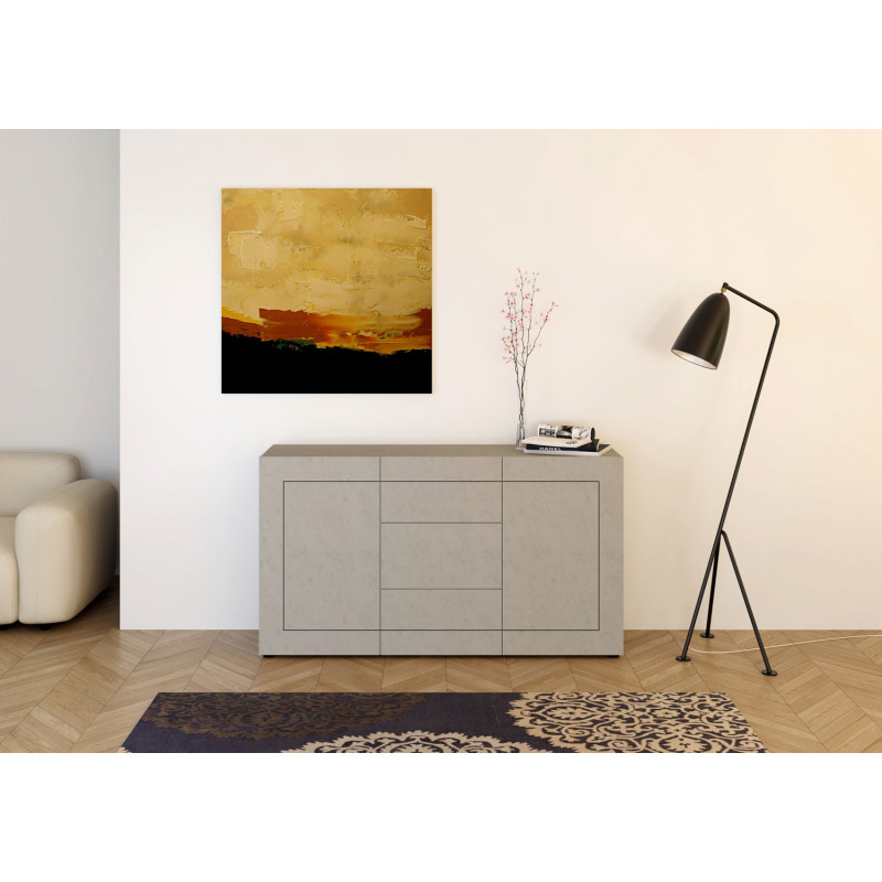 Madia moderna 2 ante/3 cassetti 150x40x83,5 cm Elios
