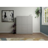 Credenza alta moderna 5 ante/3 cassetti 150x35x165 cm Elios