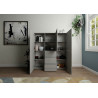 Credenza alta moderna 5 ante/3 cassetti 150x35x165 cm Elios