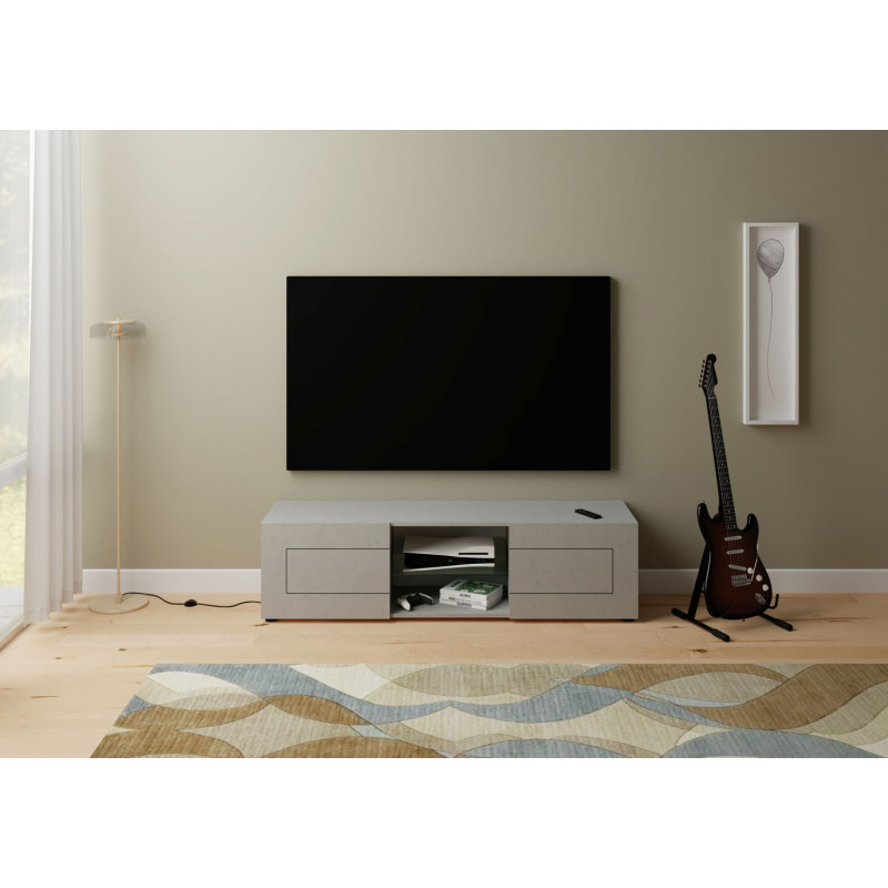 Porta TV moderno 2 ante con vano a giorno 150x40x40 cm Elios