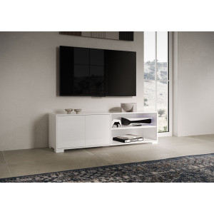 Porta TV moderno 2 ante con vano a giorno 150x40x40 cm Lumina