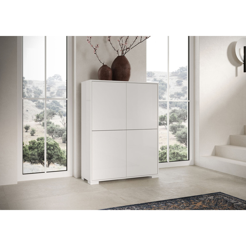 Credenza alta moderna 4 ante 90x35x120 cm Lumina