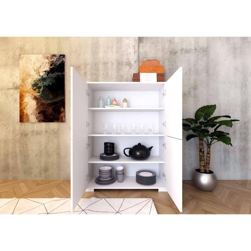 Credenza alta moderna 4 ante 90x35x120 cm Lumina