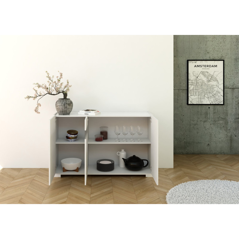 Madia moderna 3 ante 130x40x81 cm Riflesso