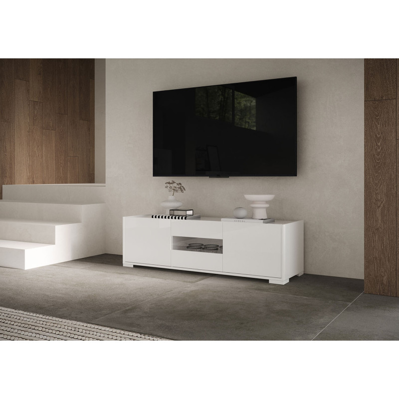 Porta TV moderno 3 ante 130x40x40 cm Riflesso