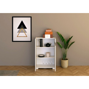 Zoom Credenza alta moderna 2 ante 70x35x110 cm Riflesso
