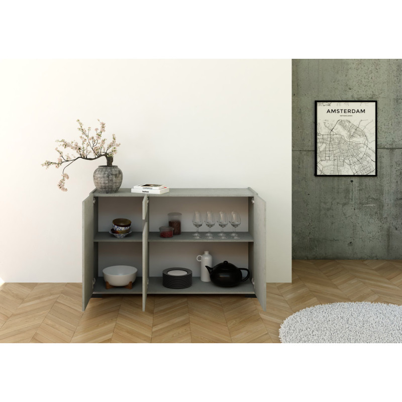 Madia moderna 3 ante 130x40x81 cm Riflesso