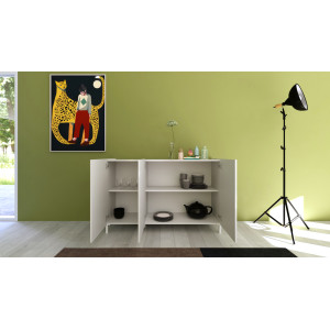 Zoom Madia moderna 3 ante 130x40x84 cm Solaria