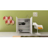 Credenza alta moderna 4 ante 90x35x110 cm Solaria