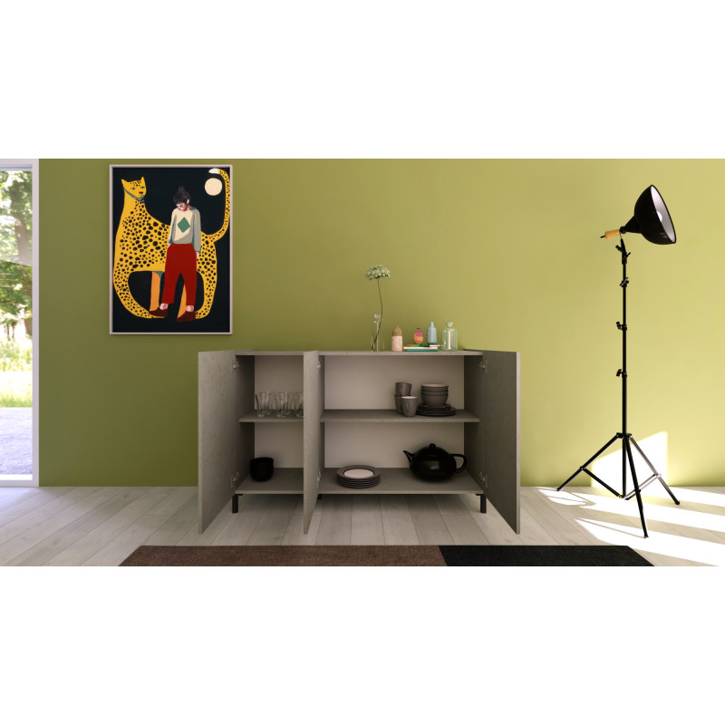 Madia moderna 3 ante 130x40x84 cm Solaria