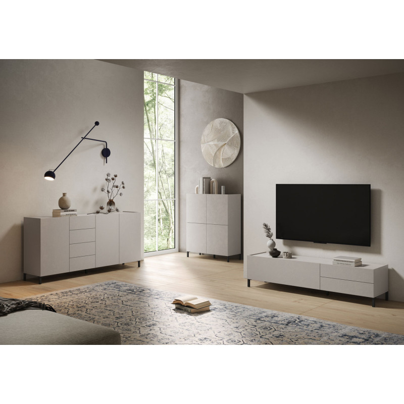 Madia moderna 3 ante 130x40x84 cm Solaria