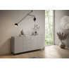 Madia moderna 3 ante/4 cassetti 174x40x84 cm Solaria