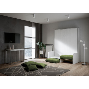 Zoom Letto matrimoniale a scomparsa 160 Kentaro con divano , verde