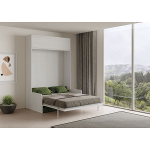 Zoom Letto matrimoniale a scomparsa 160 Kentaro con divano e pensile , verde