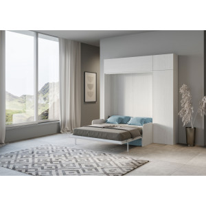 Zoom Letto matrimoniale a scomparsa 160 Kentaro con divano e mobili , azzurro
