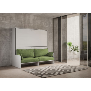 Zoom Letto doppio a scomparsa Kando con divano , verde
