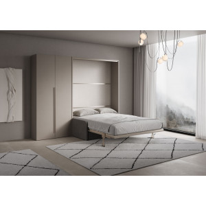 Zoom Letto matrimoniale a scomparsa 160 Versia con divano e armadio sx 2 ante