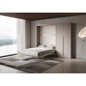 Zoom Letto matrimoniale francese a scomparsa 140 Versia con armadio dx 2 ante