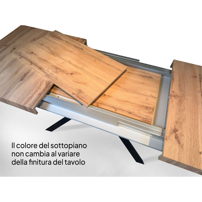 Tavolo allungabile 120/380x90 cm Tecno telaio Antracite