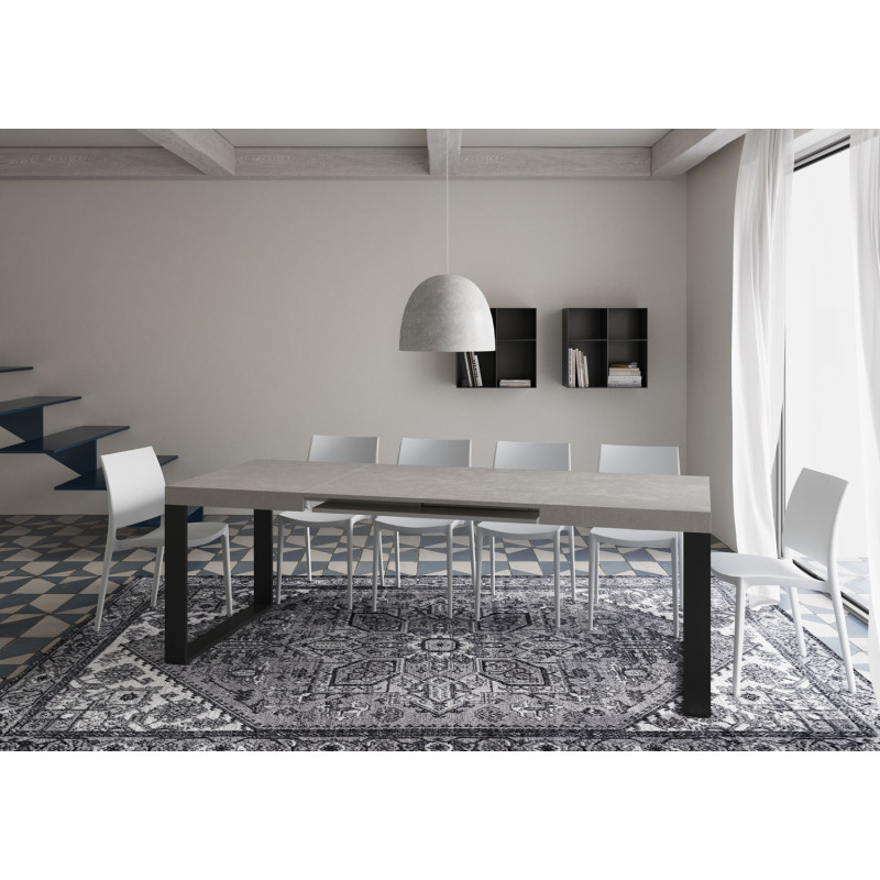 Tavolo allungabile 140/400x90 cm Tecno telaio Antracite