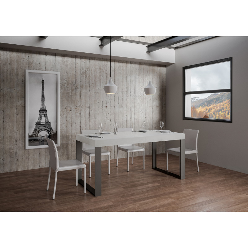 Tavolo allungabile 200/460x90 cm Tecno telaio Antracite