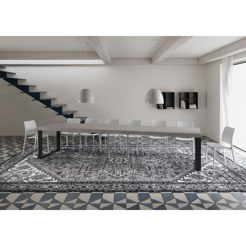 Tavolo allungabile 120/380x90 cm Tecno Premium telaio Antracite