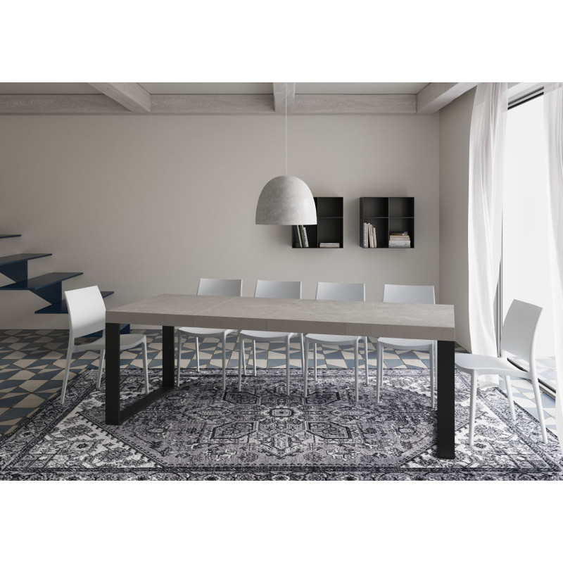 Tavolo allungabile 140/400x90 cm Tecno Premium telaio Antracite